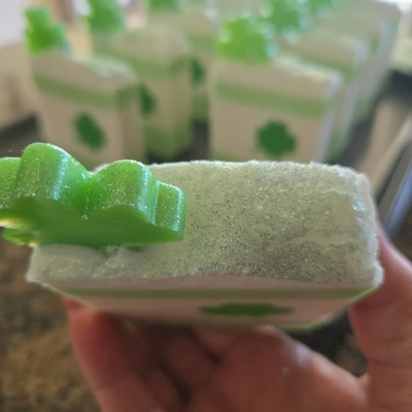 Green and White Shamrock Soap - Picture 6 of 6